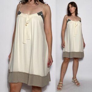 Vintage Y2K Nicole Miller Designer SILK Mixed Media Dress -- Size 10